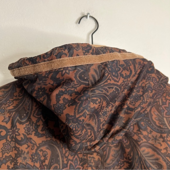 London Fog Down Parka Puffer Paisley Long Sleeve Zip Up Winter Jacket Size Small - Picture 8 of 12